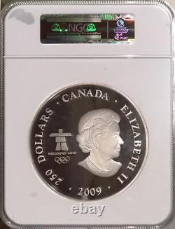 Pièce d'argent de 1 kilo de preuve NGC PF70 UCAM des Jeux olympiques d'hiver de 2009 au Canada