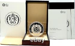 Pièce d'argent finement ciselée Kilo 1KG 2016 Anniversaire des 90 ans de la Reine Elizabeth COA + BOÎTE