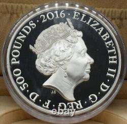 Pièce d'argent finement ciselée Kilo 1KG 2016 Anniversaire des 90 ans de la Reine Elizabeth COA + BOÎTE