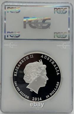 Pièce de 1 kilo en argent 999 de la Monnaie de Perth de l'année du Cheval 2014, évaluée PCGS PR69 DCAM à 30 dollars.