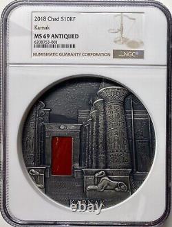 Pièce de monnaie Chad Karnak en argent d'1 kilo de 2018 NGC MS-69 vieillie