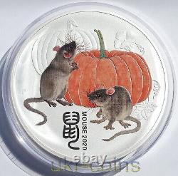 Pièce de monnaie colorée en argent d'un kilo pour l'année du Rat de la souris Lunar III en Australie en 2020 - 30 dollars.