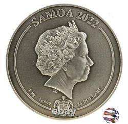 Pièce de monnaie en argent limitée de 1 kilo avec plusieurs couches commémorant Lincoln Memorial de Samoa 2022 #027/199