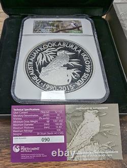 Pièce en argent Kilo Proof Kookaburra Australie NGC 2015 $30 PF70, l'une des 100 premières avec certificat d'authenticité