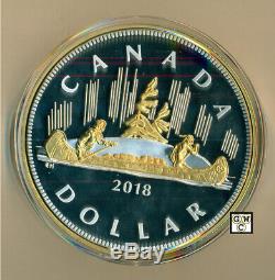 Plaqué Or 2018kilo'voyageur Silver Dollar ' Prf 1 Pièce En Argent Fin $ (18645) Ooak