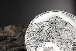 Première ascension des îles Cook en 2023 - Pièce de monnaie en argent de 1 kilo de preuve du mont Everest