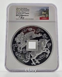 Protecteur de coffre-fort de licorne 2019 25e anniversaire Kilo 32.15oz. 999 Argent NGC PF70UC FDOI