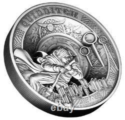 Quidditch Harry Potter pièce de monnaie en argent de 1 kilo à plusieurs couches de 25 $ Samoa 2023