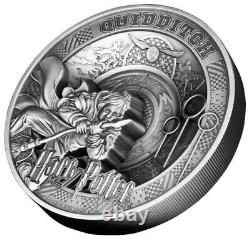 Quidditch Harry Potter pièce de monnaie en argent de 1 kilo à plusieurs couches de 25 $ Samoa 2023