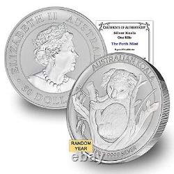 Random Year Australian Silver Koala Coin Paperweight Brillant Non Circulé