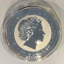 Rare 2008.999 Argent Kilo Australie Kookaburra Avec Pièce Toile d'Araignée 1kg Ronde