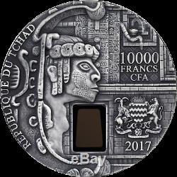 République Du Tchad 2017 10000 Francs Cfa Uxmal 1 Kilo Fini Antique Silver Coin