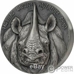 Rhino Big Five Mauquoy 1 KG Kilo Argent Monnaie 10000 Francs Côte D'ivoire 2020