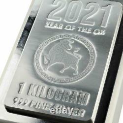 Scottsdale Silver 2021 Année Lunaire De La Barre Ox 1 Kilo