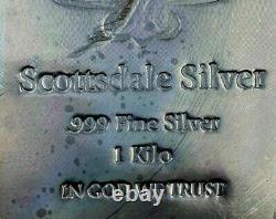 Scottsdale Stackable Silver Kilo Bar 31.1 Onces Superbe Bar En Plastique Sur Le Dessus! Ym
