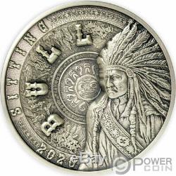 Sitting Bull Alive Multilayer Vient 1 KG Kilo Argent Monnaie 25 $ Samoa 2020