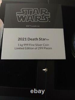 Star Wars Death Star Niue 100 Dollars 2021 1 Kilo KG Pièce D'argent Seulement 299 Minted