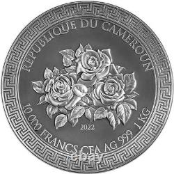 Trois Grâces Beauté Céleste 1 Kilo Finition Ancienne Argent Coin Cameroun 2022